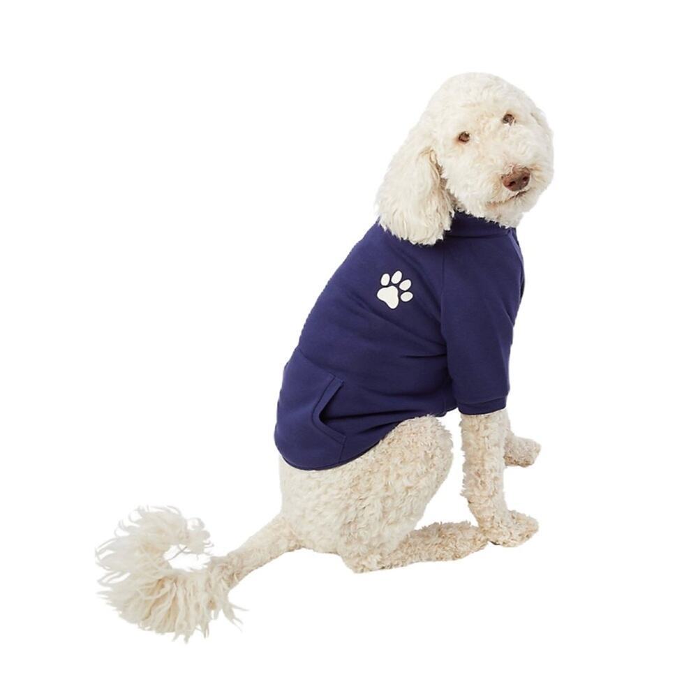 Top Paw Navy Paw Print Dog Hoodie Sweatshirt XS Blue Pulloverā